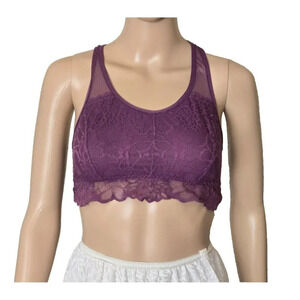 PINK Victoria's Secret purple lace bralette T-back scalloped size S